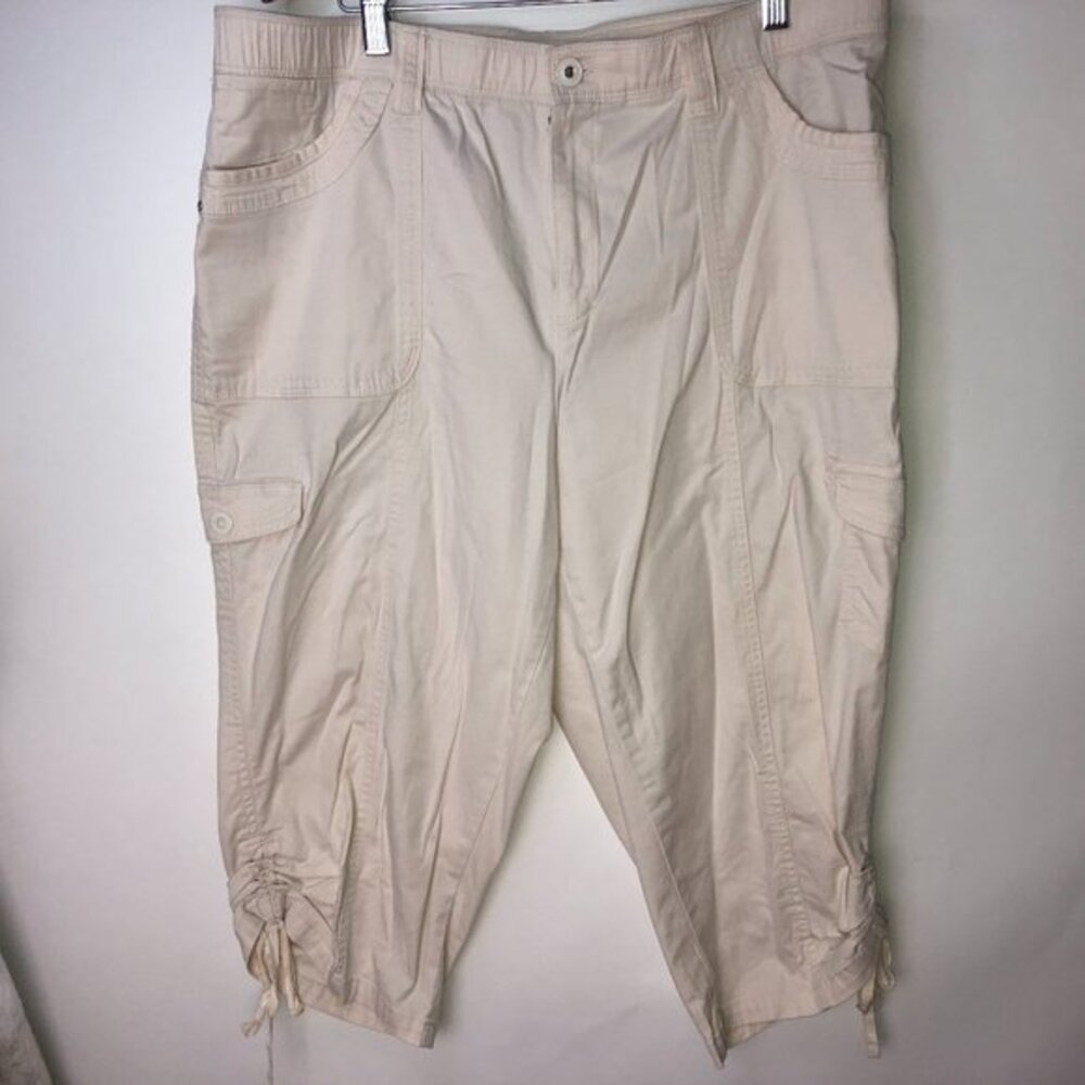 Cato Capri Off White Classic‎ Cargo Pants Size 16